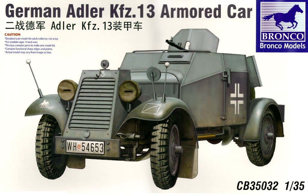 Bronco CB35032 Voiture blindée allemande Adler Kfz. 13 