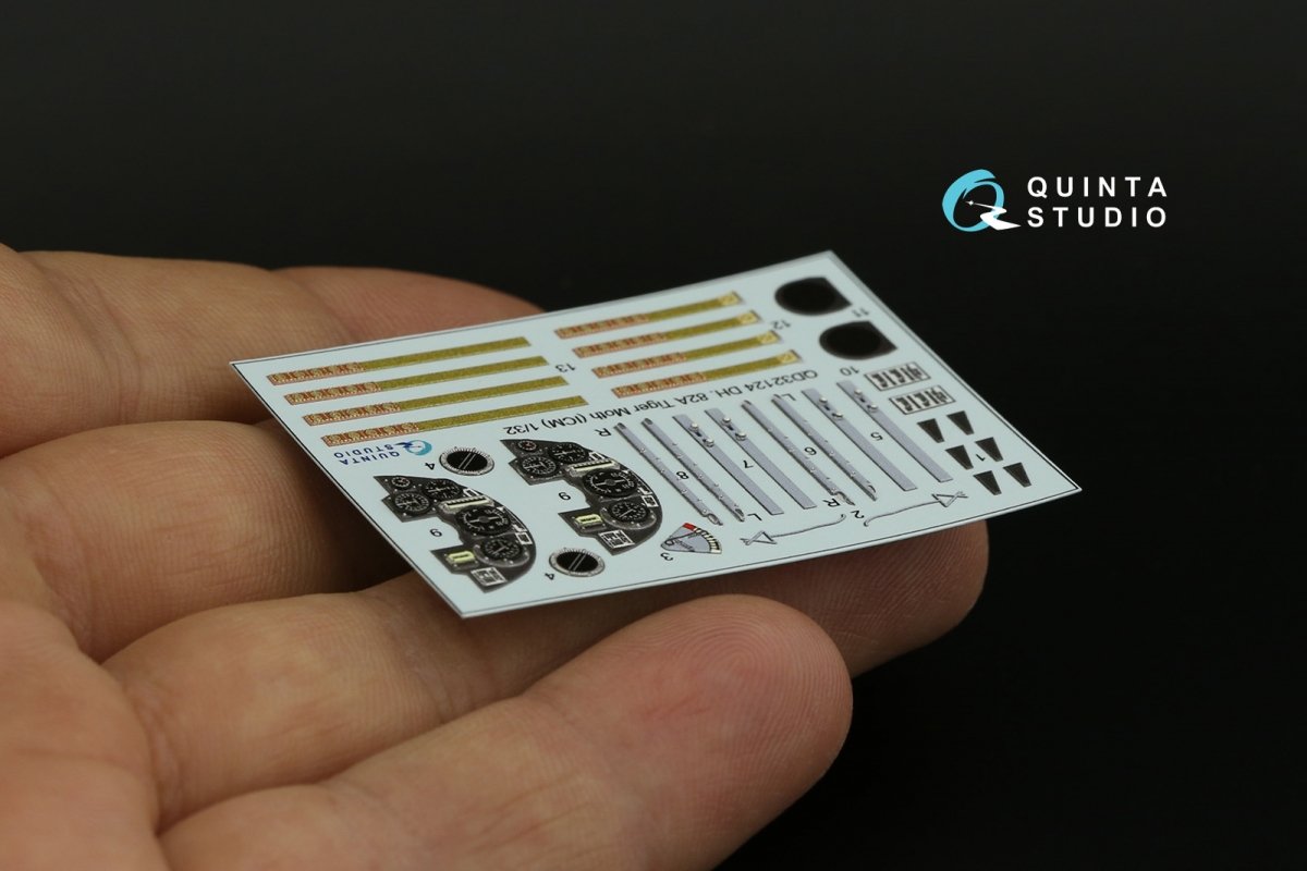 Quinta Studio QD32124 DH 82A Tiger Moth 3D-Printed &amp;amp; coloured Interior on decal paper (ICM) 1/32 – zdjęcie 3