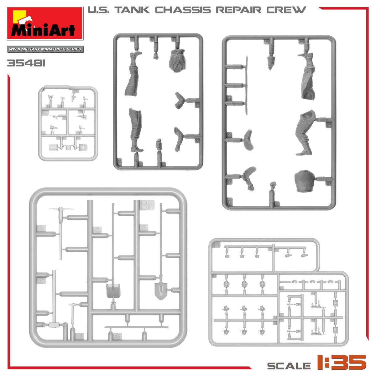 MiniArt 35481 ÉQUIPE DE RÉPARATION DE CHÂSSIS DE CHAR AMÉRICAIN 1/35 – image 3