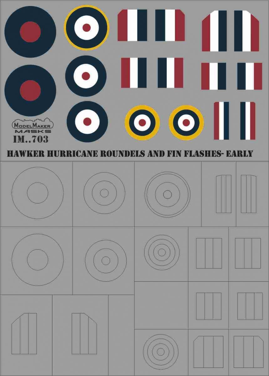 Décalcomanies ModelMaker IM48703 Cocardes et ailerons de dérive Hawker Hurricane - Première version 1/48 – image 3