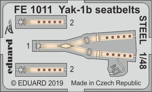 Ceintures de sécurité Eduard FE1011 Yak-1b ACIER ZVEZDA 1/48