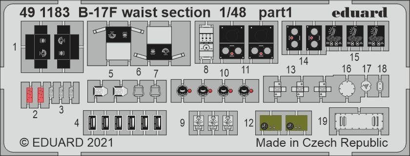 Eduard 491183 B-17F section centrale HKM 1/48