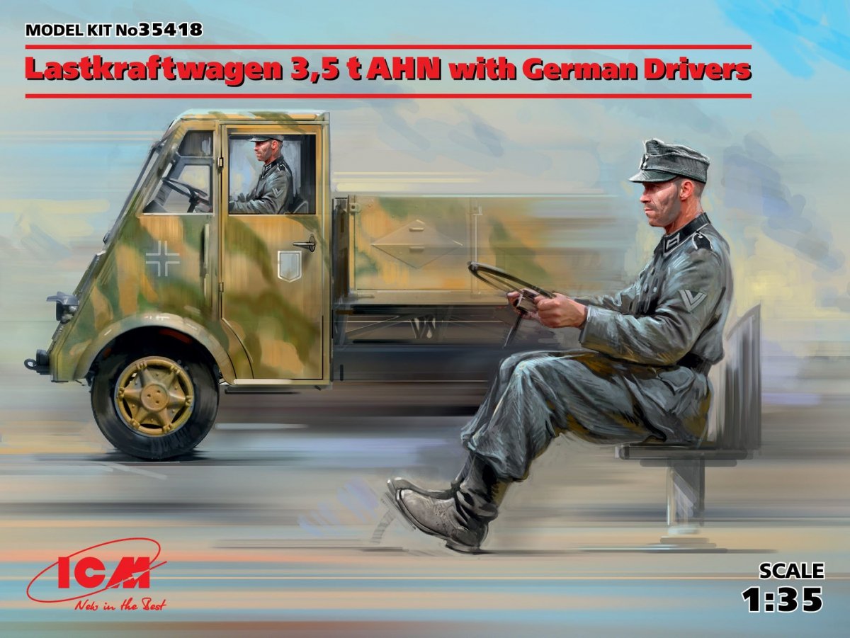 ICM 35418 Lastkraftwagen 3,5 t AHN avec chauffeurs allemands (1/35)