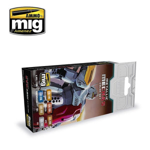 AMMO of Mig Jimenez 7158 MECHAS COULEURS MÉTALLIQUES ENSEMBLE 6x17ml – imagen 2