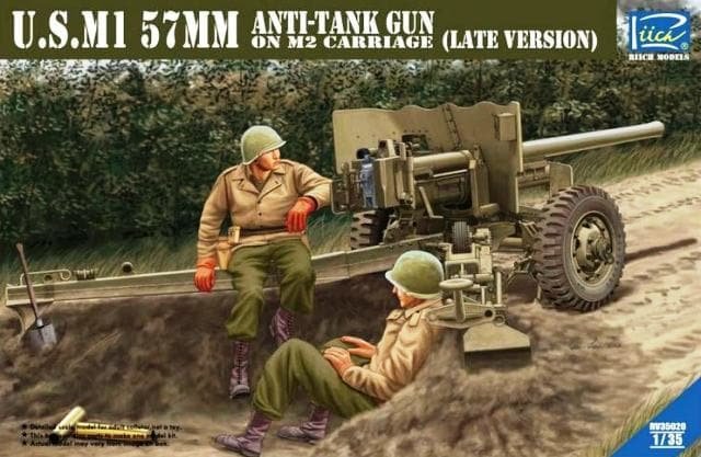 Maquette Riich Models RV35020 Canon antichar américain M1 de 57 mm sur affût M2 (version tardive) 1/35