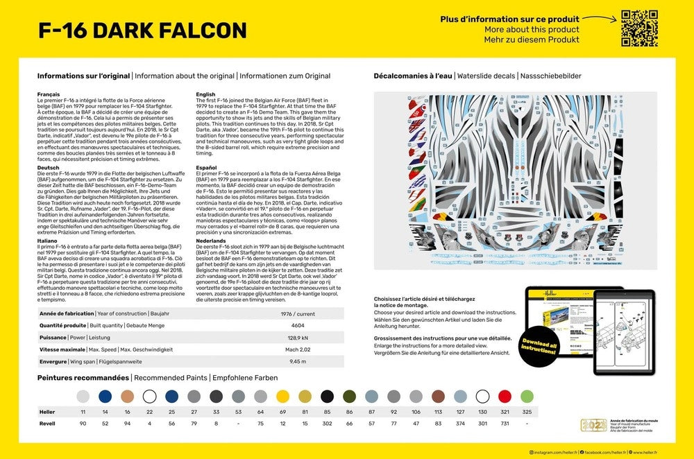 Heller 35411 F-16 Dark Falcon - Kit de démarrage 1/48 – immagine 4