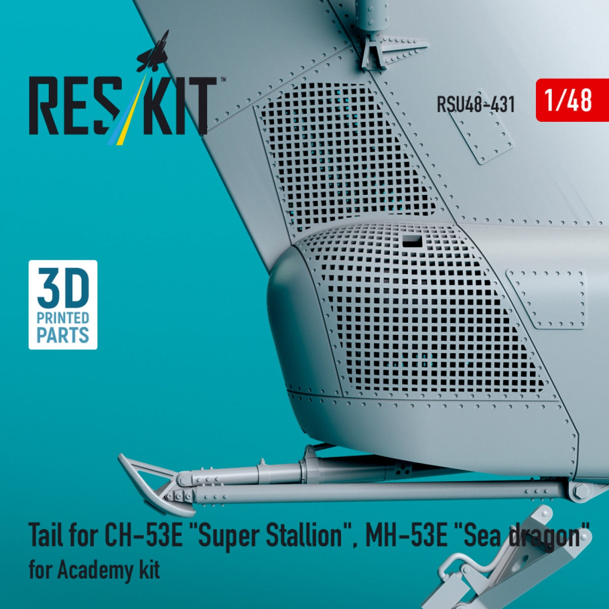 RESKIT RSU48-0431 Empennage pour CH-53E « Super Stallion », MH-53E « Sea Dragon » pour maquette Academy (impression 3D) 1/48 – image 3