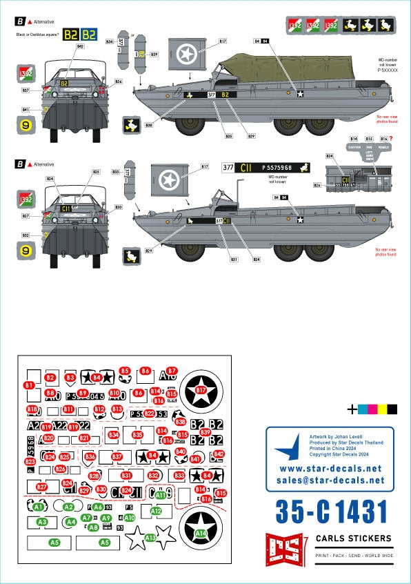 Star Decals 35-C1431 DUKW du Jour J. Amphibiens britanniques n° 3. 101e compagnie (GT) et 377e compagnie (GT) RASC. Échelle 1/35 – Bild 2