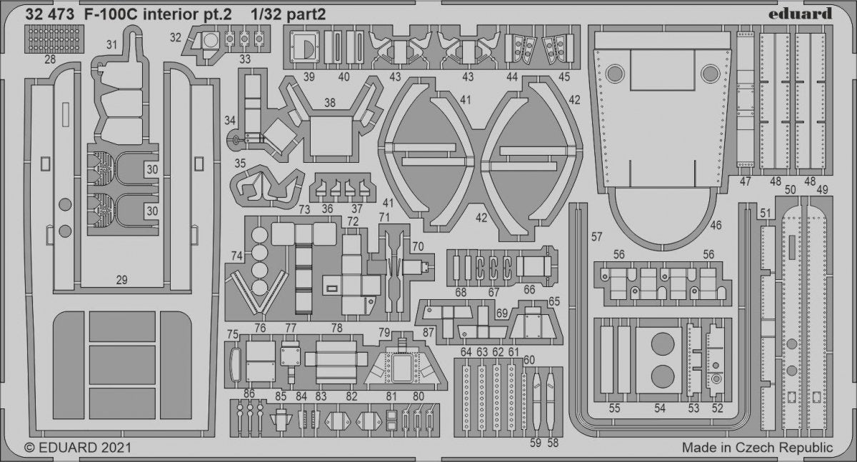 Eduard 32473 F-100C intérieur pt.2 TRUMPETER 1/32 – immagine 2