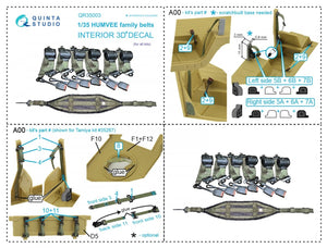 Courroies pour la famille HUMVEE de Quinta Studio QR35003, imprimées en 3D et colorées sur papier décalcomanie (tous les kits) 1/35 – image 8