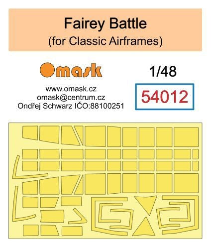 Omask 54012 Fairey Battle (pour maquettes d'avions classiques) 1/48