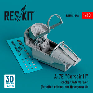 RESKIT RSU48-0396 Cockpit A-7E « Corsair II » version tardive (Édition détaillée) pour maquette Hasegawa (Impression 3D) 1/48
