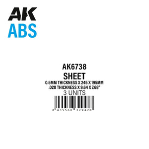 AK Interactive AK6738 0,5 mm d&amp;#39;épaisseur x 245 x 195 mm – Feuille ABS – 3 unités par sachet – image 2