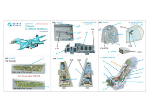Quinta Studio QD+72157 Su-34 Intérieur coloré imprimé en 3D sur papier décalcomanie (Trumpeter) (avec pièce en résine imprimée en 3D) 1/72 – image 2