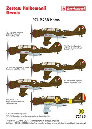 Techmod 72125 - PZL-23B Karaś 1/72 – image 2
