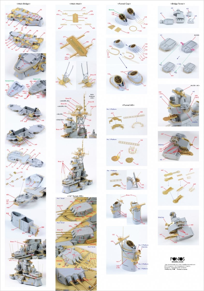 Pontos 35011F1 USS BB-63 Missouri BATTLESHIP Kit de détails (1/350) – image 5