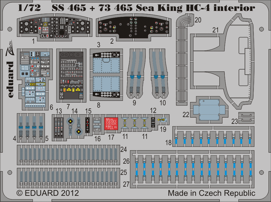 Intérieur du Sea King HC-4 SS465 d'Eduard SA au 1/72 CYBER HOBBY