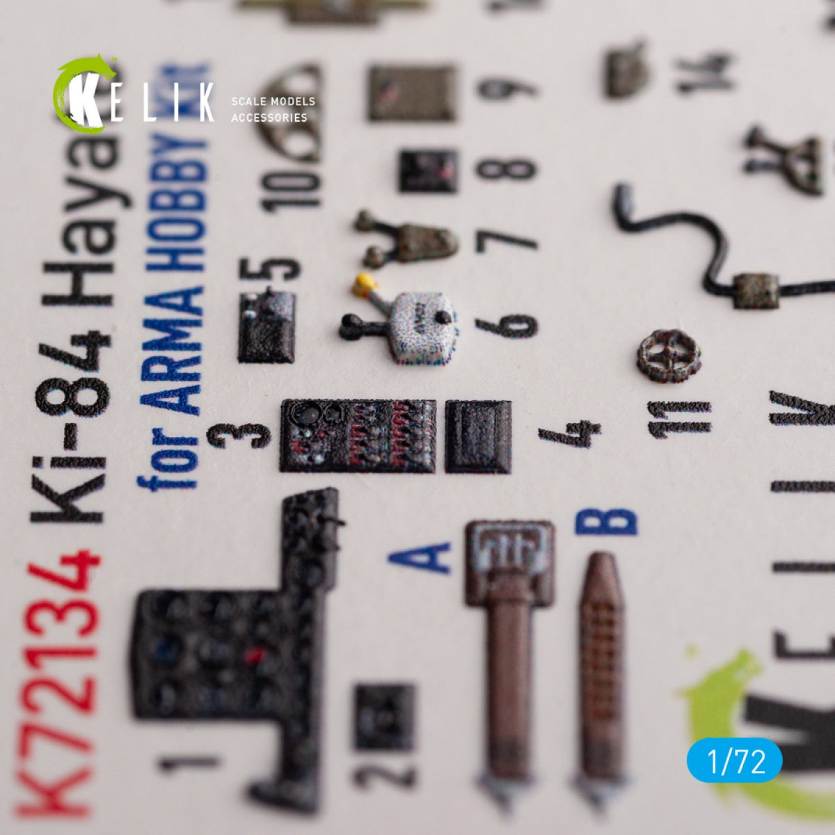 KELIK K72134 Ki-84 Hayate - décalcomanies 3D intérieures pour maquette Arma Hobby au 1/72 – image 5