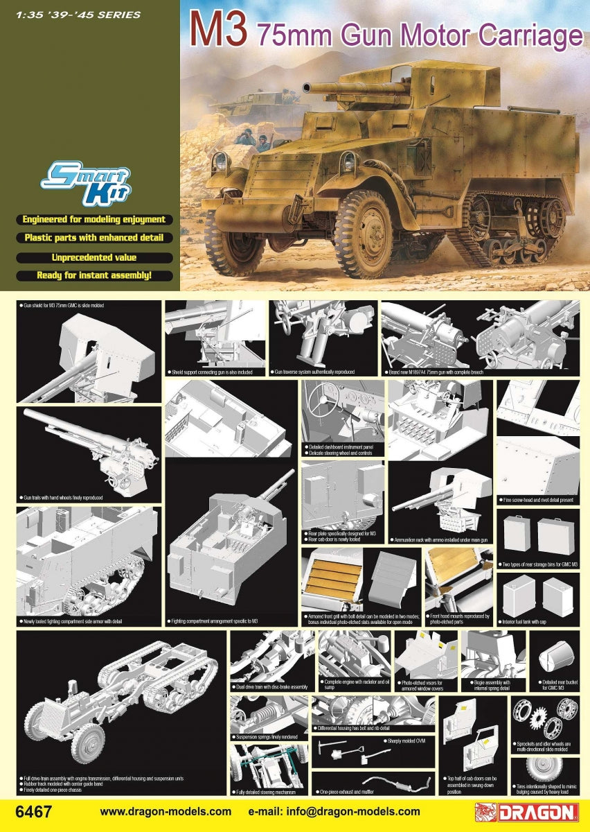 Dragon 6467 M3 75mm Canon Motor Carriage (1/35)