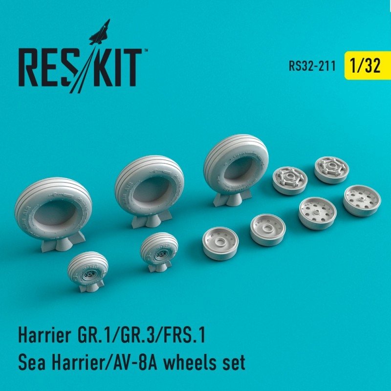 RESKIT RS32-0211 Harrier GR.1/GR.3/AV-8A/FRS.1/Sea Harrier jeu de roues 1/32