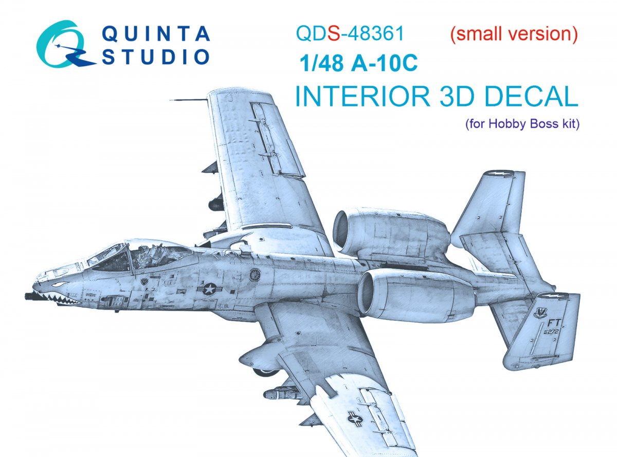 Intérieur imprimé en 3D et coloré sur papier décalcomanie Quinta Studio QDS-48361 A-10C (Hobby Boss) (Petite version) 1/48