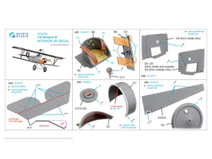 Intérieur imprimé en 3D et coloré sur papier décalcomanie (CSM) Quinta Studio QD32182 Nieuport XI 1/32 – Bild 10