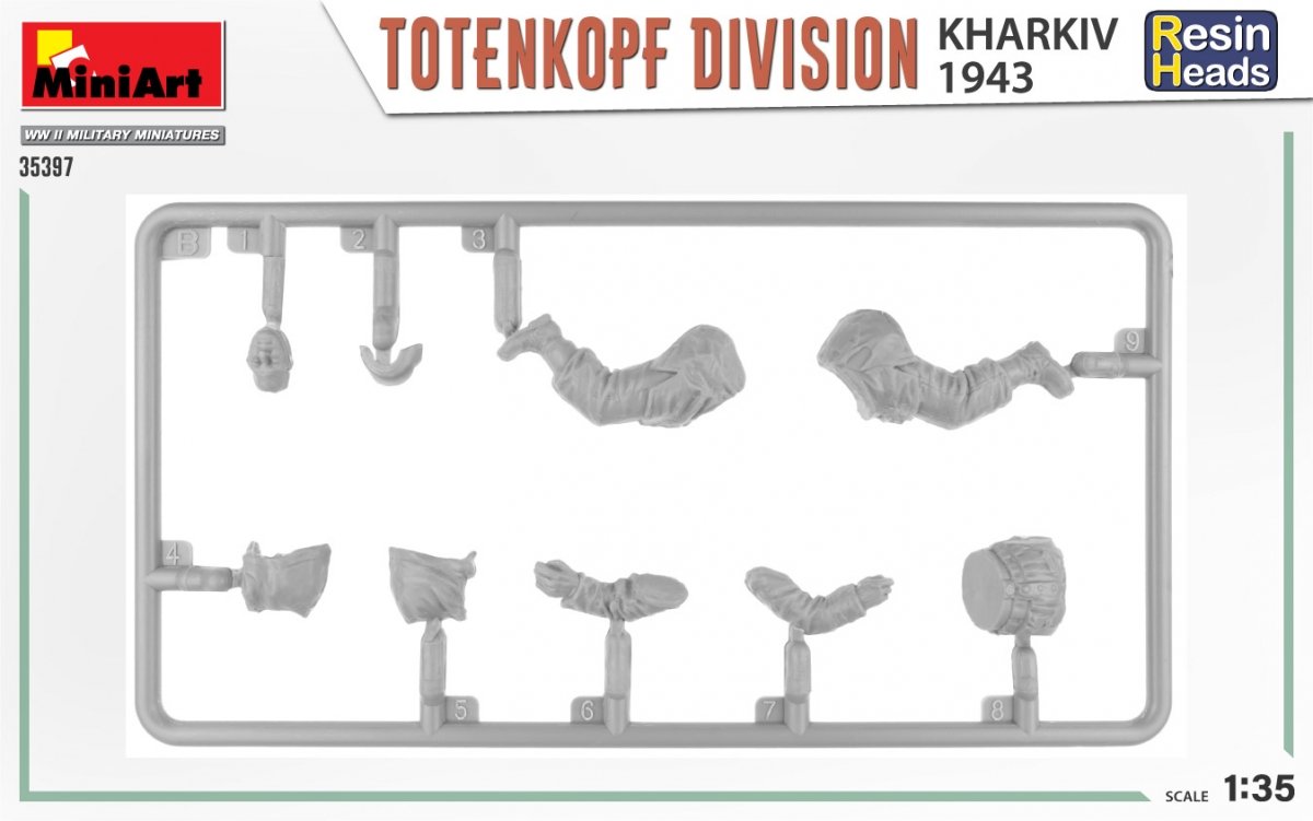 MiniArt 35397 DIVISION TOTENKOPF. KHARKOV 1943. TÊTES EN RÉSINE 1/35 – immagine 7