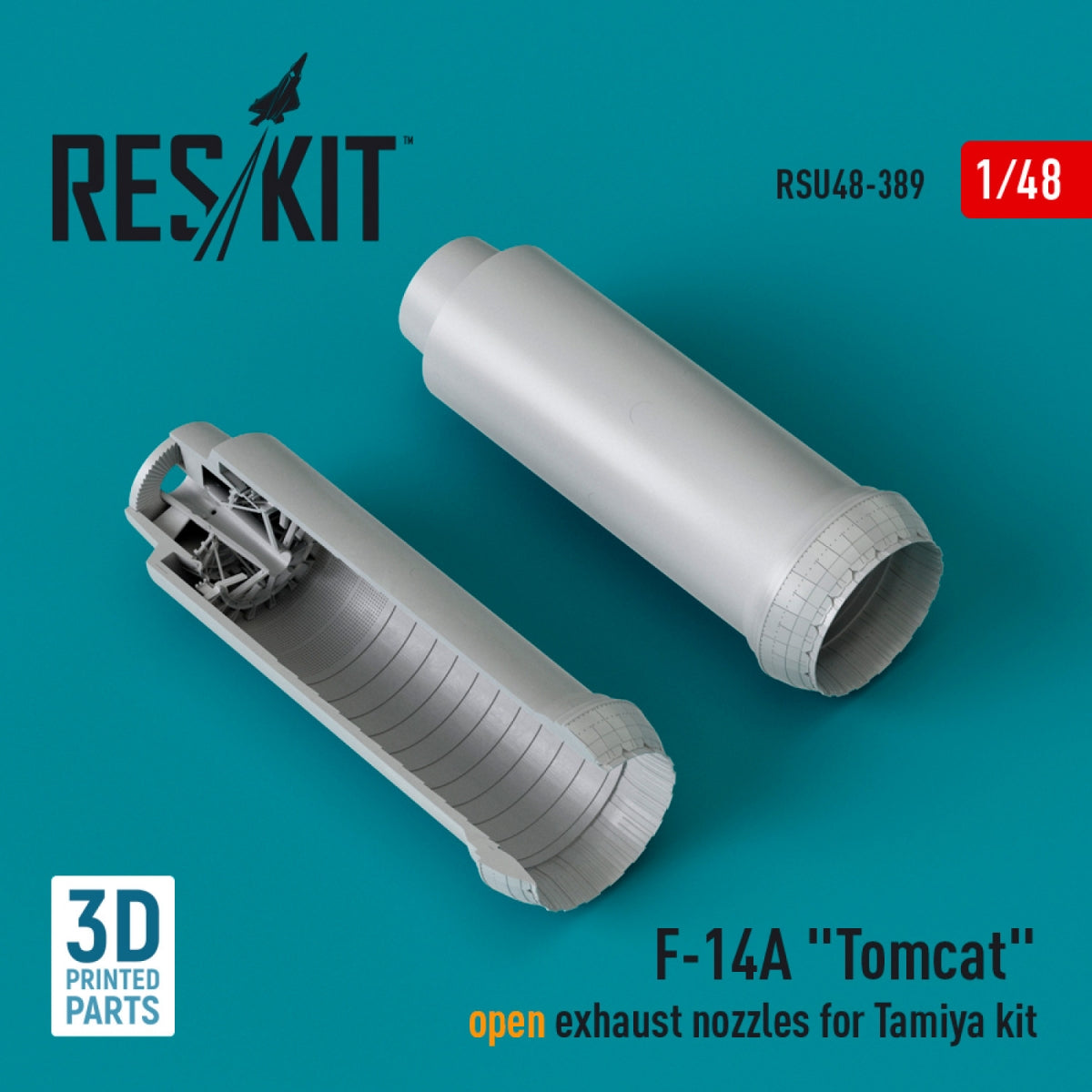 RESKIT RSU48-0389 Buses d'échappement ouvertes F-14A « Tomcat » pour maquette Tamiya (Impression 3D) 1/48 