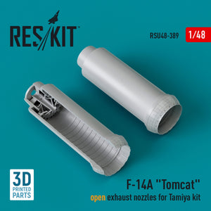 RESKIT RSU48-0389 Buses d&amp;#39;échappement ouvertes F-14A « Tomcat » pour maquette Tamiya (Impression 3D) 1/48