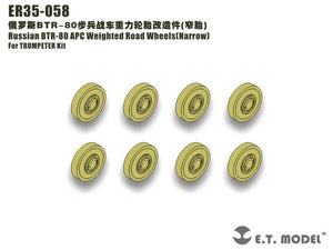 Roues de route lestées étroites ET Model ER35-058 pour BTR-80 APC russe TRUMPETER 1/35