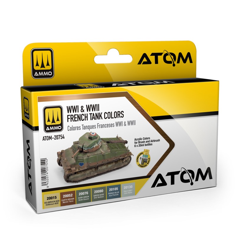 Ammo of Mig 20754 ATOM WWI & WW2 French Tank Colors Set