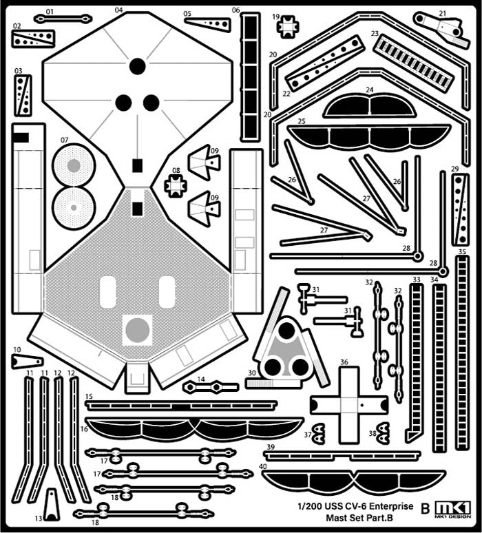 MK1 Design MD-20022 USS CV-6 Enterprise DX with Full Wooden Deck for Trumpeter 1/200 – zdjęcie 75