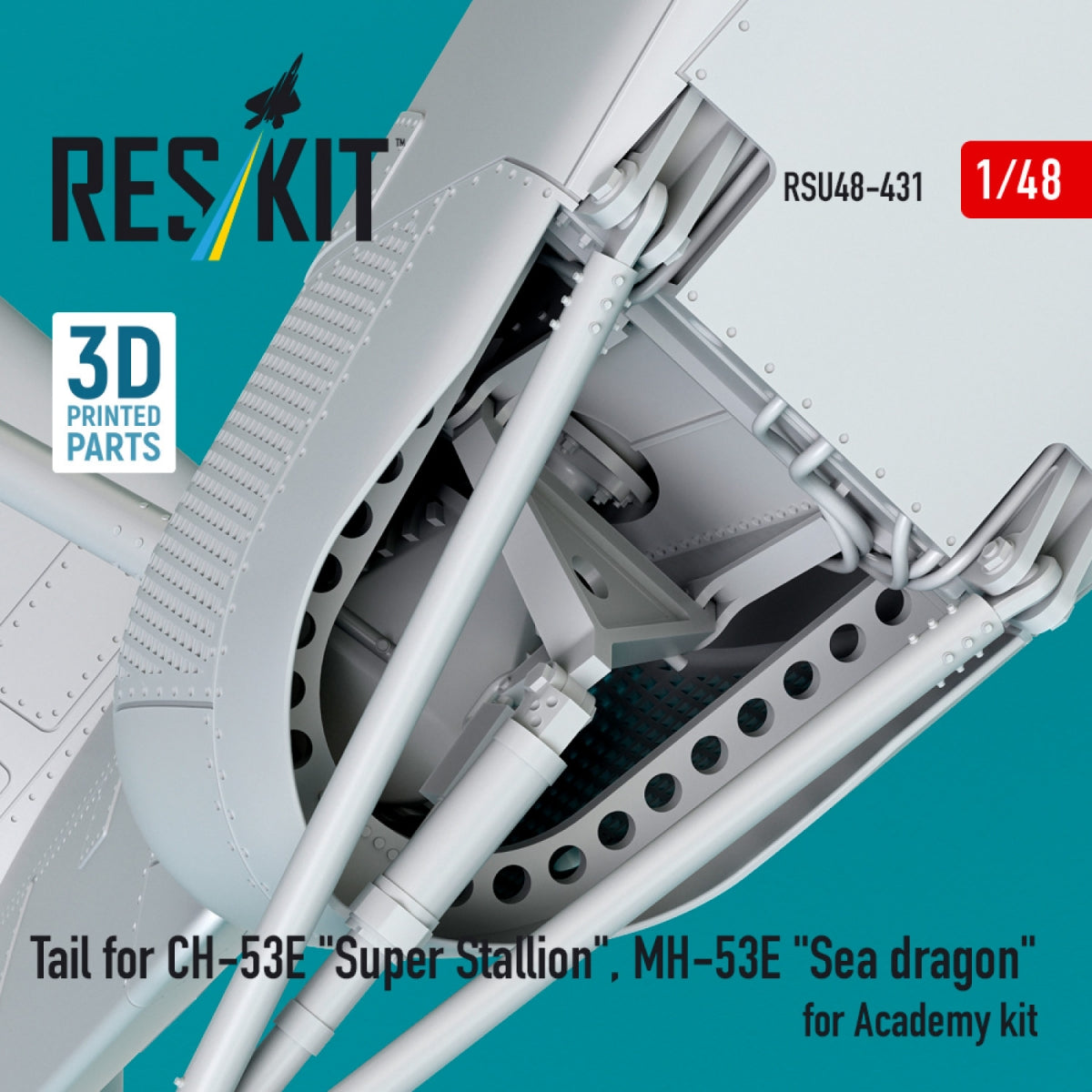 RESKIT RSU48-0431 Empennage pour CH-53E « Super Stallion », MH-53E « Sea Dragon » pour maquette Academy (impression 3D) 1/48 – image 5