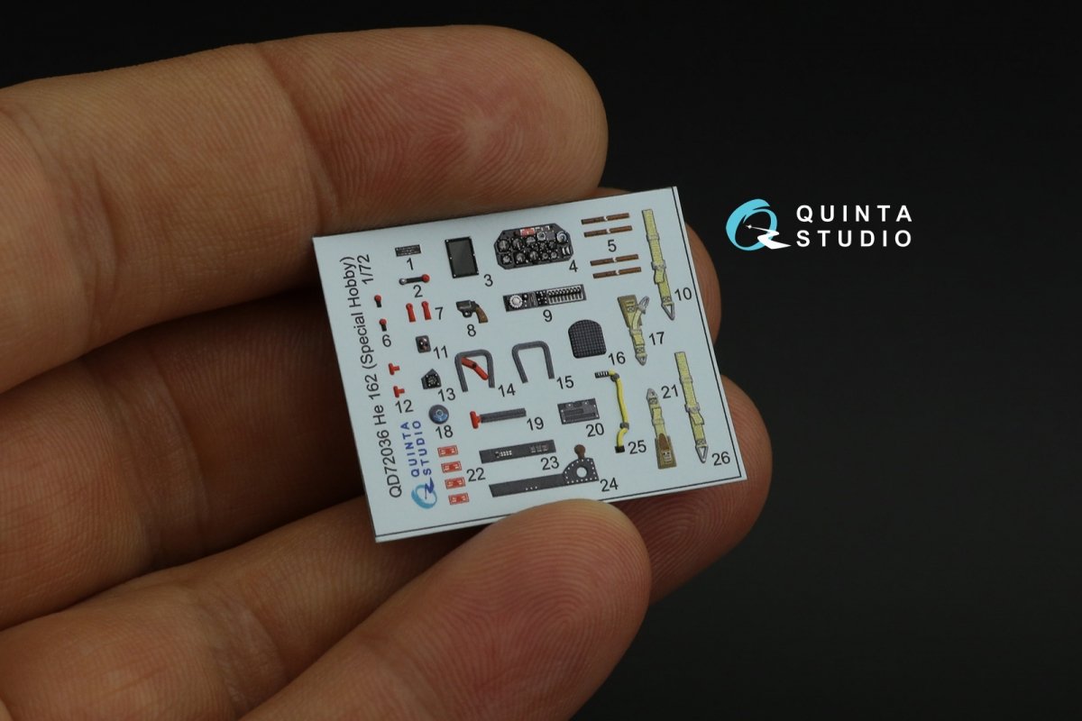 Intérieur imprimé en 3D et coloré sur papier décalcomanie Quinta Studio QD72036 He 162 (Special Hobby) 1/72 – image 9