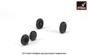 Armory Models AW72320 F-104A/C Starfighter wheels, w/ optional nose wheels, weighted 1/72