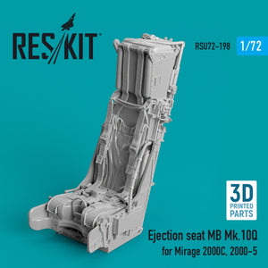 Siège éjectable RESKIT RSU72-0198 MB MK.10Q pour Mirage 2000C, 2000-5 (imprimé en 3D) 1/72