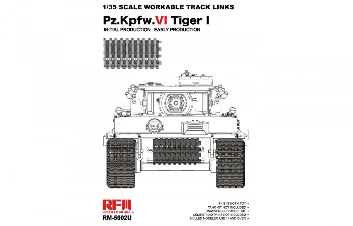 Rye Field Modèle 5002U TIGER I PREMIÈRE PRODUCTION CHENILLES FONCTIONNELLES 1/35 