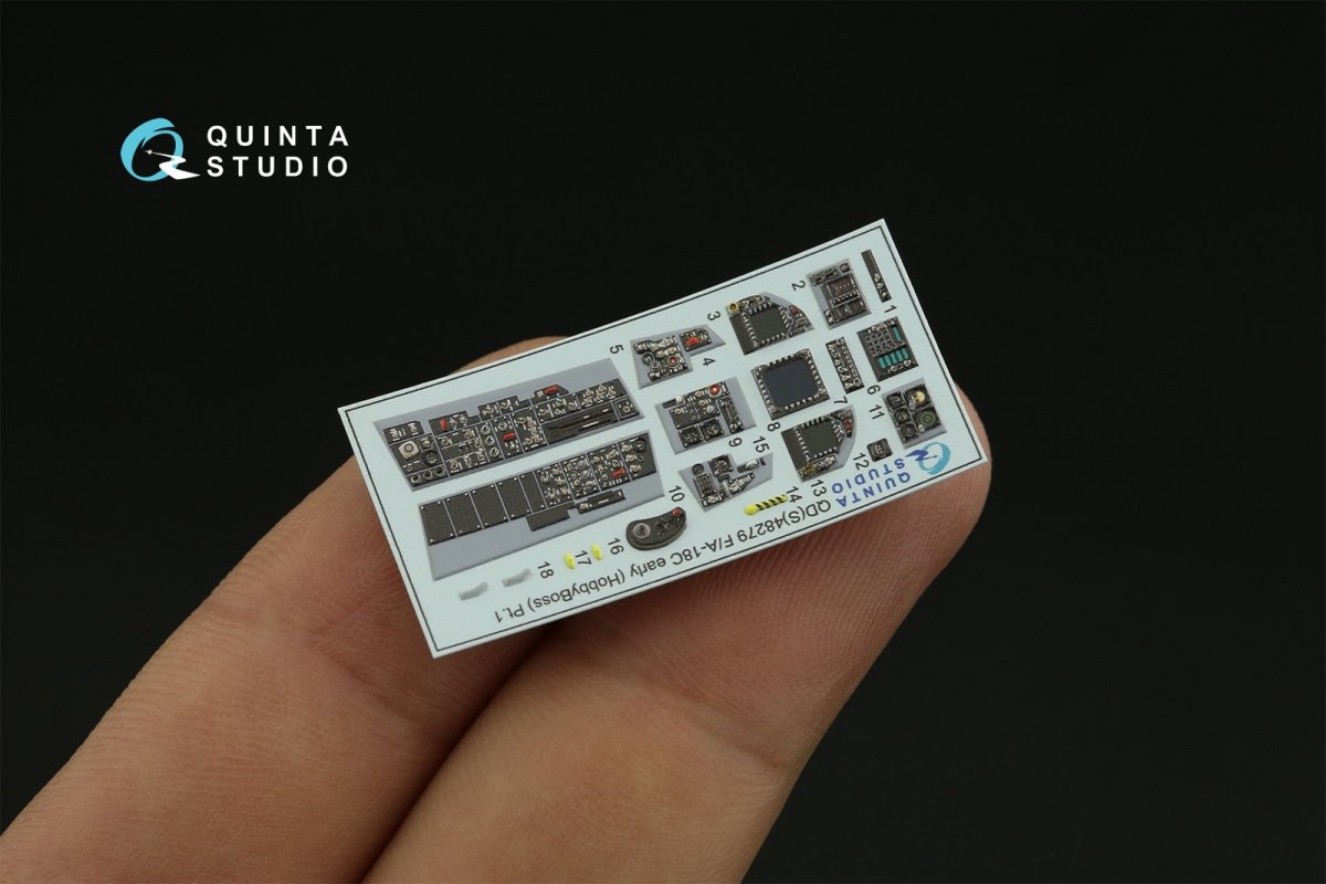 Intérieur imprimé en 3D et coloré sur papier décalcomanie Quinta Studio QDS-48279 F/A-18C (version initiale) (petite version) 1/48 – image 8