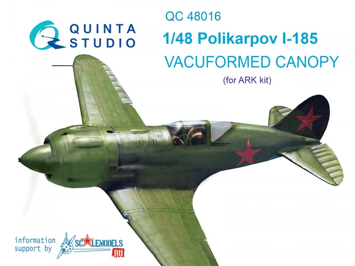 Quinta Studio QC48016 Verrière transparente thermoformée Polikarpov I-185 (pour kit ARK) 1/48