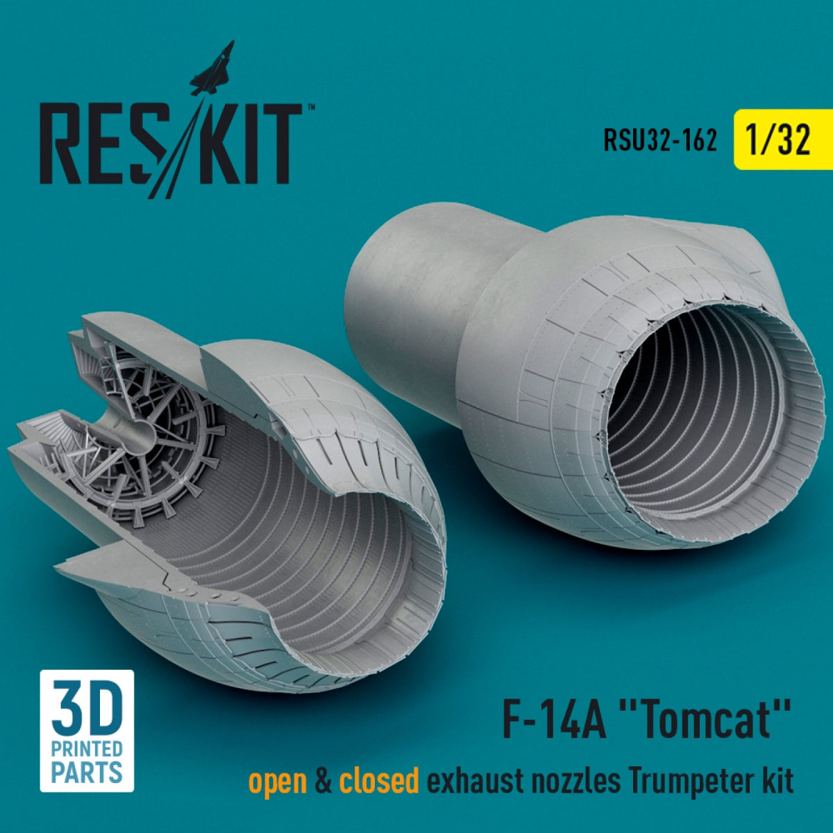 RESKIT RSU32-0162 F-14A "Tomcat" open &amp; closed exhaust nozzles Trumpeter kit (3D Printed) 1/32
