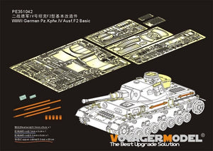 Maquette Voyager PE351042 Char allemand Pz.Kpfw.IV Ausf.F2 Basic pour Border BT-003, échelle 1/35