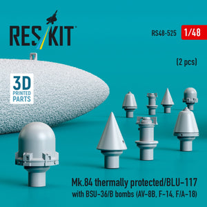 RESKIT RS48-0525 Mk.84 à protection thermique/BLU-117 avec bombes BSU-36/B (2 pièces) (Impression 3D) 1/48 – image 2