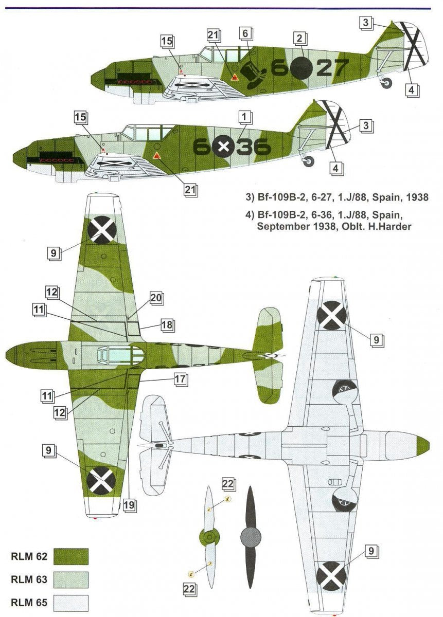 Dora Wings 48009 Bf.109 A/B Legion Condor 1/48 – immagine 7