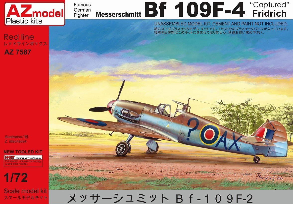 Messerschmitt Bf 109F capturé (1/72) Modèle AZ7587