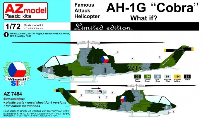 AZmodel AZ7484 Hélicoptère d&amp;#39;attaque AH-1G « Cobra » tardif : Et si ? 1/72