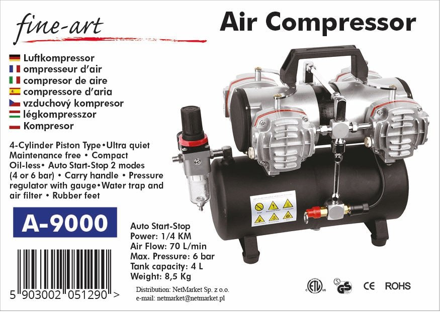 Compresseur à quatre pistons Fine Art 9000A