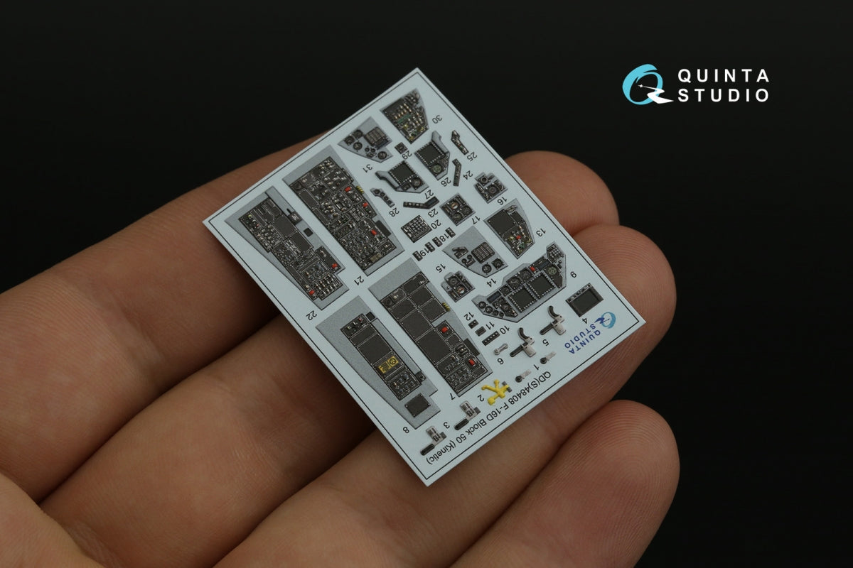 Intérieur imprimé en 3D et coloré pour le F-16D Block 50 de Quinta Studio QD48408 (outillage Kinetic 2022), échelle 1/48 – Bild 8