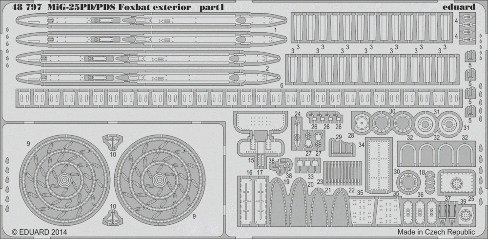 Eduard 48797 MiG-25PD/ PDS Foxbat extérieur KITTY HAWK 1/48