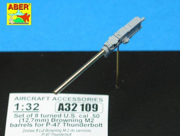 Aber A32109 Ensemble de 8 canons tournés de calibre .50 (12,7 mm) US Browning M2 pour P-47 Thunderbolt (1/32) – Bild 3