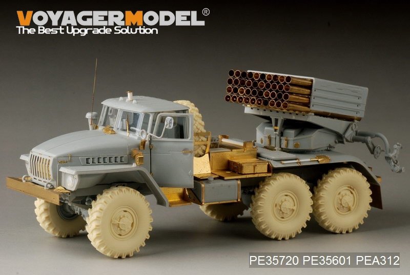 Maquette Voyager PE35720 Lance-roquettes multiple russe moderne BM-21 Grad, version de base tardive (pour TRUMPETER 01013) 1/35 – immagine 3